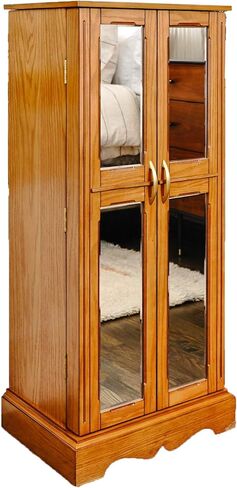 Hives & Honey Chelsea Mirrored Armoire Jewelry Cabinet, Walnut in Kuwait