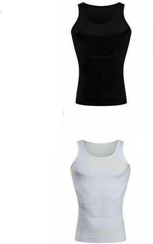 2Pcs Men Slimming Body Shapewear,Belly Control Compression Vest, Underwear Shirt and Tight Tank Top in Saudi Arabia