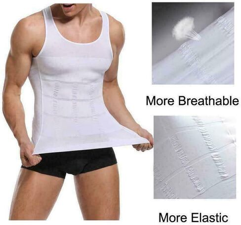 2Pcs Men Slimming Body Shapewear,Belly Control Compression Vest, Underwear Shirt and Tight Tank Top in Saudi Arabia