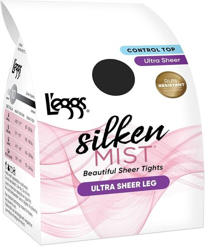 L'eggs womens Silken Mist Ultra Sheer Pantyhose Run Resistant Control Top - Multiple Packs Available in Saudi Arabia