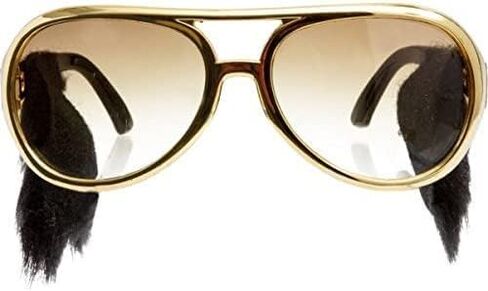 Striking Gold & Black Vegas Glasses with Sideburns - 1 Pack - Ideal for Costume Events in Saudi Arabia