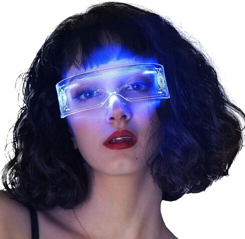 LED Glasses Light Up Glasses USB Rechargeable Futuristic Light Luminous Glasses 7 Colors 9 Modes for Bar Club Halloween Party/TV Show/Bar DJing/Stage Show in Saudi Arabia