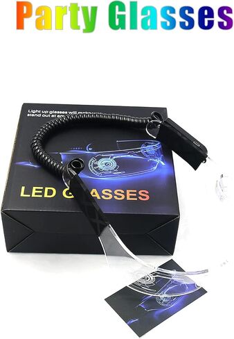 LED Glasses Light Up Glasses USB Rechargeable Futuristic Light Luminous Glasses 7 Colors 9 Modes for Bar Club Halloween Party/TV Show/Bar DJing/Stage Show in Saudi Arabia