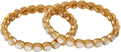 JewarHaat Bangles Fashion Jewelry Indian Bollywood Faux Kundan Rhinestone Floral Gold Plated Meena Work Bracelet Jewelry for Women & Girls in Saudi Arabia