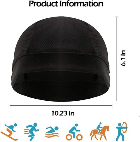VEdusa قبعات الجمجمة السوداء خوذة بطانة غطاء فتل العرق تشغيل القبعات الدراجات الجمجمة قبعات للرجال النساء الرجال الدراجات قبعات in Kuwait