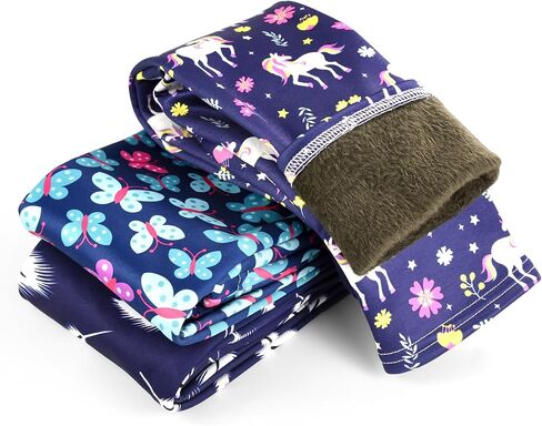 slaixiu Warm Girls Leggings Fleece Lined Winter Thick Printing Kids Pants in Saudi Arabia
