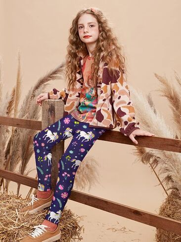 slaixiu Warm Girls Leggings Fleece Lined Winter Thick Printing Kids Pants in Saudi Arabia