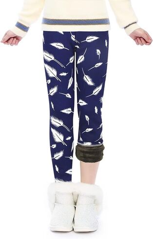 slaixiu Warm Girls Leggings Fleece Lined Winter Thick Printing Kids Pants in Saudi Arabia