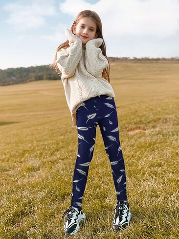 slaixiu Warm Girls Leggings Fleece Lined Winter Thick Printing Kids Pants in Saudi Arabia