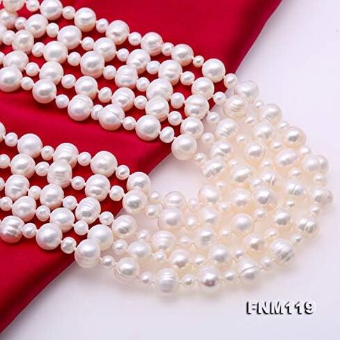 JYX لؤلؤة متعددة الخيول قلادة 5-8 ملم لؤلؤة مستزرعة قلادة 22 بوصة in Kuwait