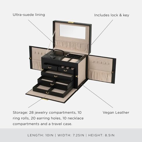 WOLF Heritage Collection Chelsea Large Jewelry Case with Side Panel Doors in Kuwait