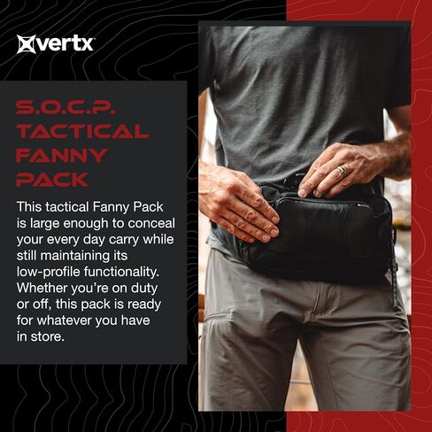 Vertx S.O.C.P. Tactical Fanny Pack, CCW Crossbody Waist Bag for Men and Women, Concealed Carry, EDC, Travel, Work in Saudi Arabia