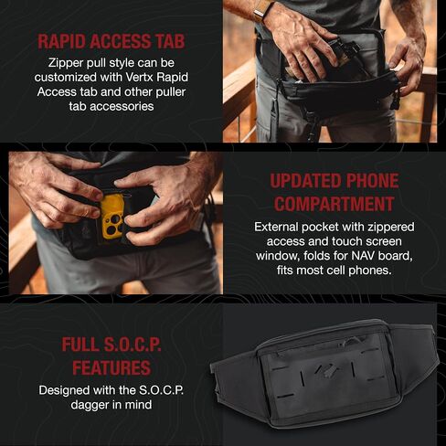 Vertx S.O.C.P. Tactical Fanny Pack, CCW Crossbody Waist Bag for Men and Women, Concealed Carry, EDC, Travel, Work in Saudi Arabia