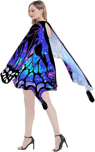 plainshe Butterfly Wings, Fairy Wings for Adults, Butterfly Costume Blue, Halloween Costumes for Women, 3PCS Butterfly Cape Set. in Saudi Arabia