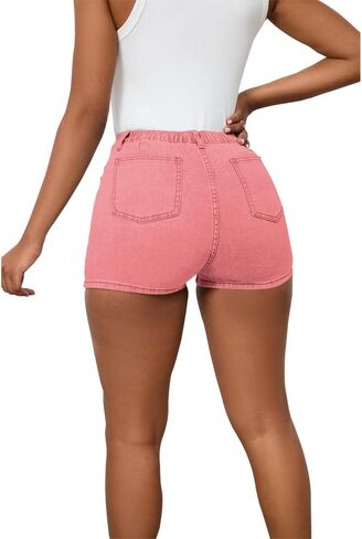 PINSV Women's Denim Skorts Stretchy Asymmetrical Jean Skirt Shorts in Saudi Arabia