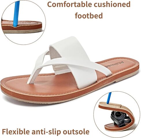 Ataiwee Women's Braided Flat Slide Sandals - Chic Summer Shoes with Round Toe and Cover Strap Detail, Easy Slip-On Design, Rubber Sole Strappy Sandals. in Saudi Arabia