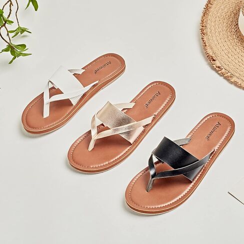 Ataiwee Women's Braided Flat Slide Sandals - Chic Summer Shoes with Round Toe and Cover Strap Detail, Easy Slip-On Design, Rubber Sole Strappy Sandals. in Saudi Arabia