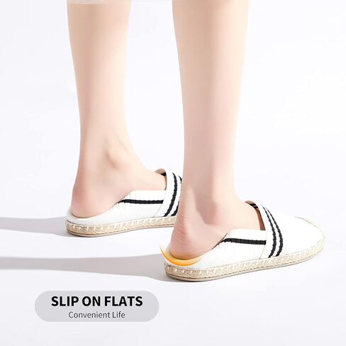 BABUDOG Womens Espadrilles Breathable Flats Shoes Mesh Slip on Loafers Soft White Flats in Kuwait