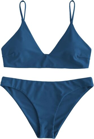 ZAFUL المرأة الصلبة السباغيتي حزام Bralette بيكيني مجموعة قطعتين ملابس السباحة in Kuwait