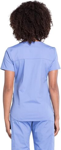 مجموعة ملابس العمل النسائية الاحترافية WW665 بلوزة برقبة على شكل حرف V وWW170 متوسطة الارتفاع مستقيمة الساق قابلة للسحب على البضائع، Ciel- S Top/S Pant in Kuwait