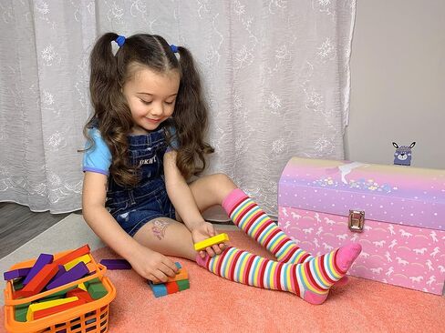 جوارب طويلة حتى الركبة ملونة من الخيزران للفتيات بتصميمات حيوانات جريئة - 3 أزواج in Kuwait