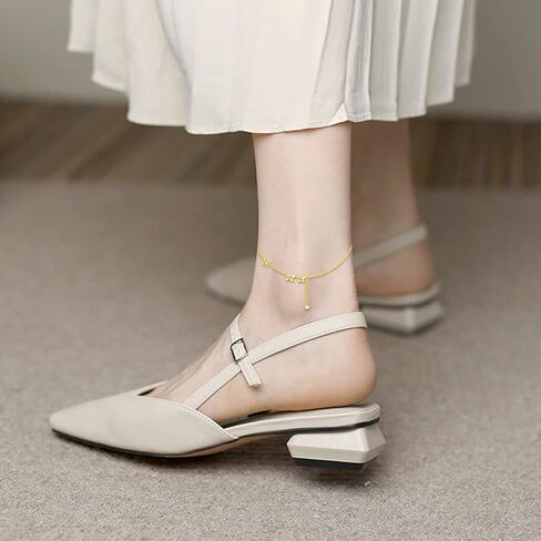 14K Real Gold Butterfly Anklet for Women,Yellow Gold Butterfly Anklets Bracelets Beads Station Anklet Double Foot Link Beach Anklets Anniversary Birthday Jewelry Gifts for Wife Girlfriend 8''+2'' in Saudi Arabia