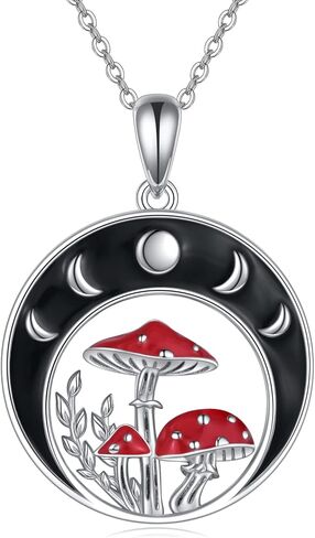 MONGAS Mushroom Jewelry Sets Sterling Silver Moon Phase Mushroom Jewelry Gifts For Women in Saudi Arabia