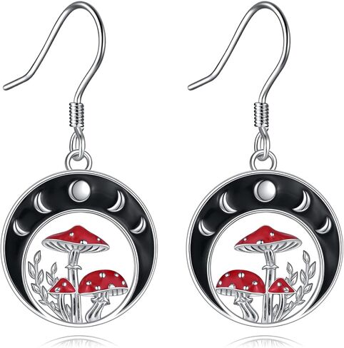 MONGAS Mushroom Jewelry Sets Sterling Silver Moon Phase Mushroom Jewelry Gifts For Women in Saudi Arabia