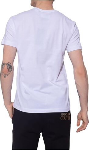 Versace Jeans Couture Men's White Label Design Short Sleeve T-Shirt in Saudi Arabia