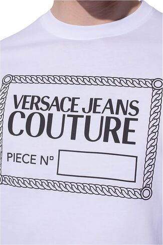Versace Jeans Couture Men's White Label Design Short Sleeve T-Shirt in Saudi Arabia