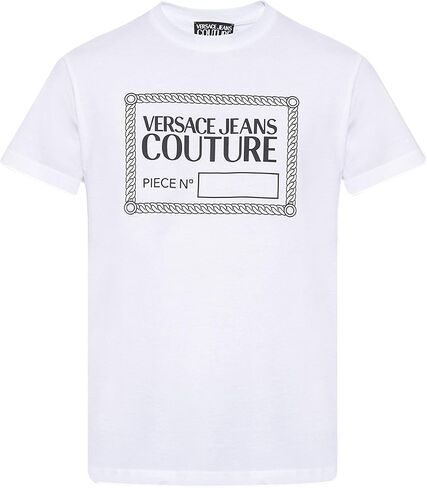 Versace Jeans Couture Men's White Label Design Short Sleeve T-Shirt in Saudi Arabia