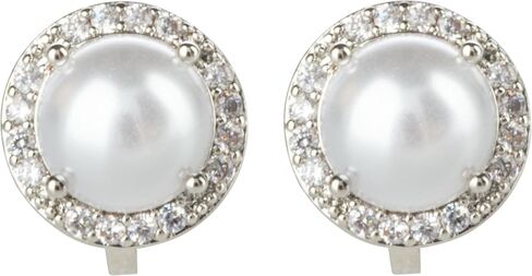 Aloha Earrings Round Halo Crystal Clip On Stud Earrings in Saudi Arabia