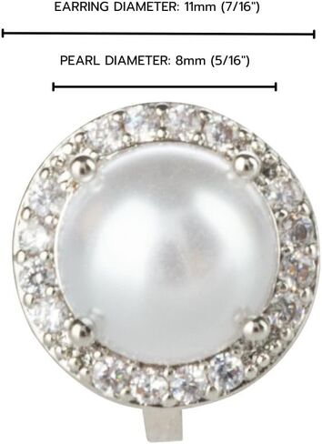 Aloha Earrings Round Halo Crystal Clip On Stud Earrings in Saudi Arabia