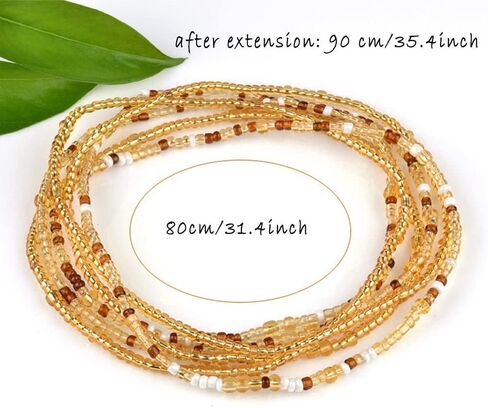 INKERSCOOP مجموعة خرز الخصر الأفريقي سلسلة خرز الخصر مع حجم كبير خرز الخصر للنساء إكسسوارات بيكيني للشاطئ سلسلة البطن in Kuwait