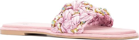 NY & C - New York & Company Izzy Women's Gems Slides كاجوال، صنادل، مقدمة مستديرة، مطاط لدن بالحرارة ونعل خارجي من البوليستر in Kuwait