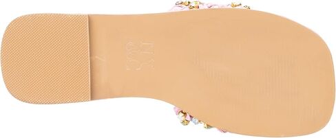 NY & C - New York & Company Izzy Women's Gems Slides كاجوال، صنادل، مقدمة مستديرة، مطاط لدن بالحرارة ونعل خارجي من البوليستر in Kuwait