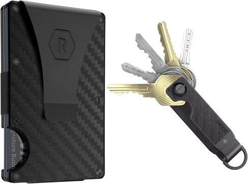 حزمة Ridge Secure Essentials: محفظة نحيفة تحجب RFID مع مشبك نقود ومجموعة منظم مفاتيح مدمجة (ألياف الكربون) in Saudi Arabia