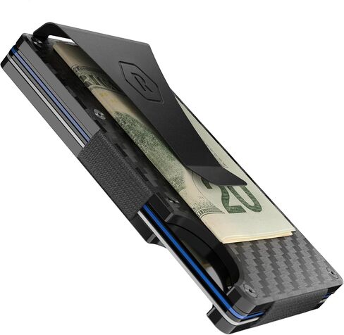 حزمة Ridge Secure Essentials: محفظة نحيفة تحجب RFID مع مشبك نقود ومجموعة منظم مفاتيح مدمجة (ألياف الكربون) in Saudi Arabia