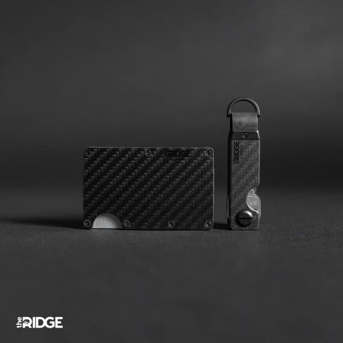 حزمة Ridge Secure Essentials: محفظة نحيفة تحجب RFID مع مشبك نقود ومجموعة منظم مفاتيح مدمجة (ألياف الكربون) in Saudi Arabia