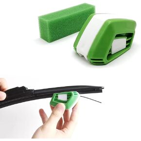 1 PC Car Wiper Repair Tool, Portable ABS Vehicle Windshield Wiper Regroover with Sponge, Universal Automotive DIY Cleaning Cutter Maintenance Accessories for Car Truck SUV Van (Green)
