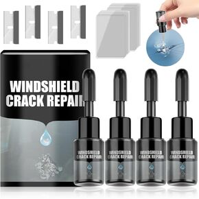 Windshield Crack Repair Fluid Car Window,Car Windshield Repair Kit Windshield Crack Repair Kit Automotive Windscreen Tool,Cracks Gone Glass Repair Fluid for Fixing Chips and Star Shaped Crack (4 Set)