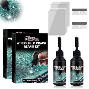 2PCS 20ML Windshield Crack Repair Liquid,Windshield Crack Repair Kit,Car Windshield Crack Repair Kit,Car Glass Repair Fluid Quick Fix for Chips,Cracks,Bulls-Eye
