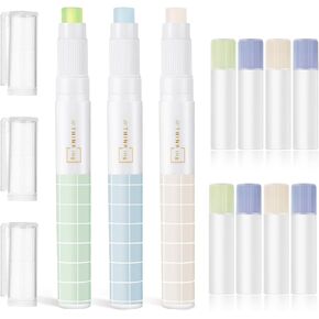 3 Pcs Fabric Glue Pen with Refill Water Soluble Colorful Fabric Glue Stick for English Paper Piecing Patchwork Sewing