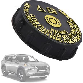 Brake Fluid Tank Reservoir Cap Compatible with Nissan Rogue 2015-2023 Rogue Sport 2017-2021 Replace 46020-4BA0A 460204BA0A Brake Master Cylinder Reservoir Cap
