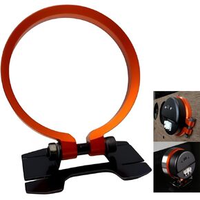 Shadow Gauge Mounting Bracket - 2 inch 52mm with Single Hole, Anodized Orange Aluminum Gauge Mount Strap