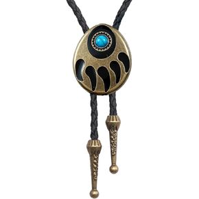 Joxevyia Bolo Tie for Men Southwestern Cowboy Bear Claw Bolo Ties Womens Rodeo Leather Necktie Vintage Bolo Necklace for Boys Western Gift for Him