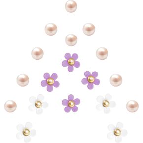 Cute Flower Shoe Charms for Women, 18Pcs Acrylic Daisy Charms with Pearls Decoration for Girls' Clog Sandals, DIY Shoe Decoration Charms, Perfect Birthday Party Favors