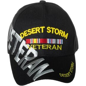 قبعة بيسبول للمحاربين القدامى من Desert Storm قبعة سوداء بقبعة سوداء للجيش الأمريكي والقوات الجوية البحرية