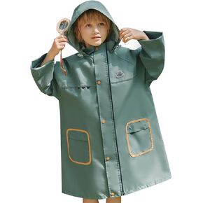 Fewlby Raincoats Kids Rain Poncho Girls Boys Rain Jacket Toddler Waterproof Poncho Magic Color-Changing Rain Wear 4-12 Years