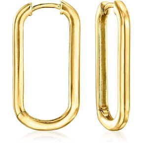 Ross-Simons Italian 18kt Gold Over Sterling Large Paper Clip Link Hoop Earrings